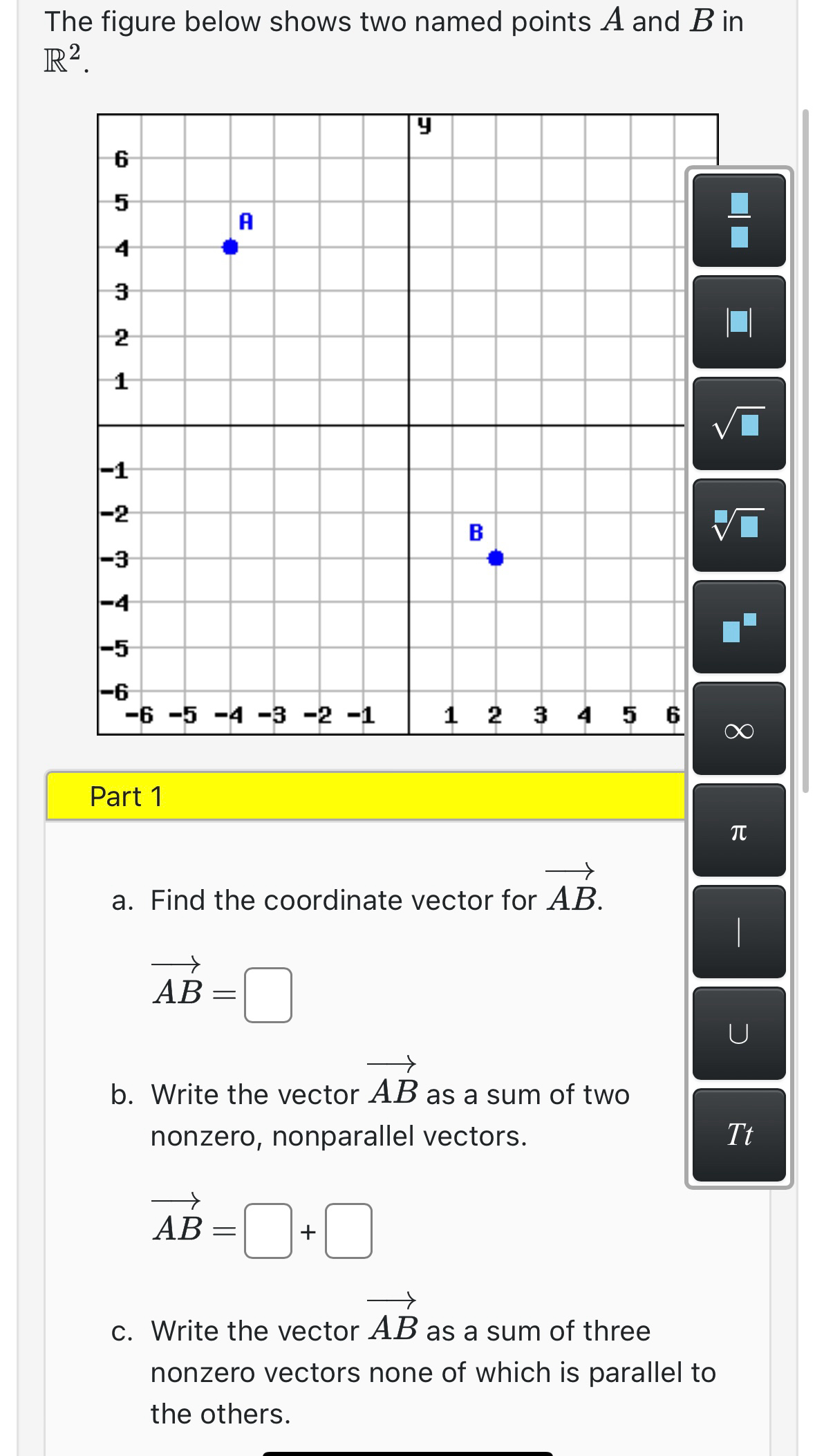 Solved The figure below shows two named points A and B ﻿in | Chegg.com