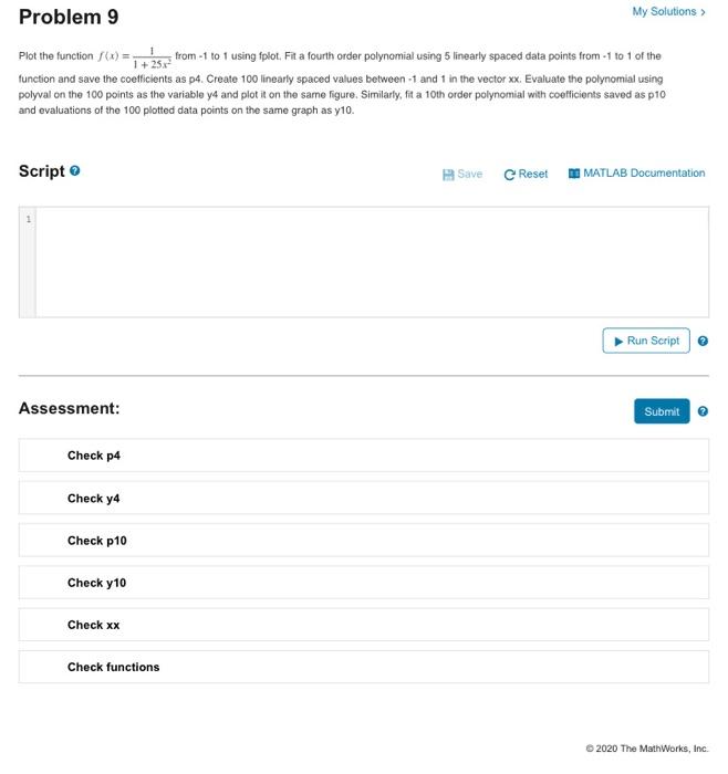 Solved Problem 9 My Solutions > Plot the function f(x) = | Chegg.com