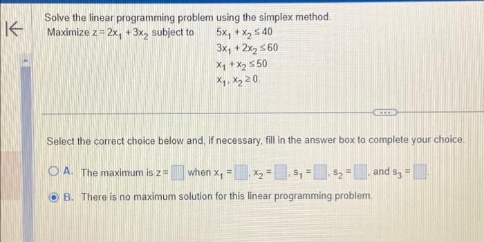 Solved K Solve the linear programming problem using the | Chegg.com