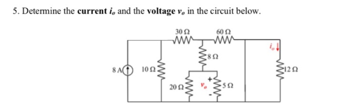 Solved 5. Determine the current i, and the voltage v, in the | Chegg.com