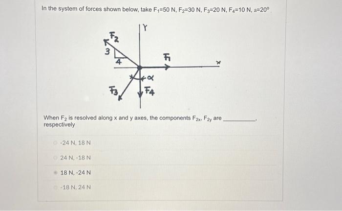 Solved In The System Of Forces Shown Below, Take F1=50 | Chegg.com