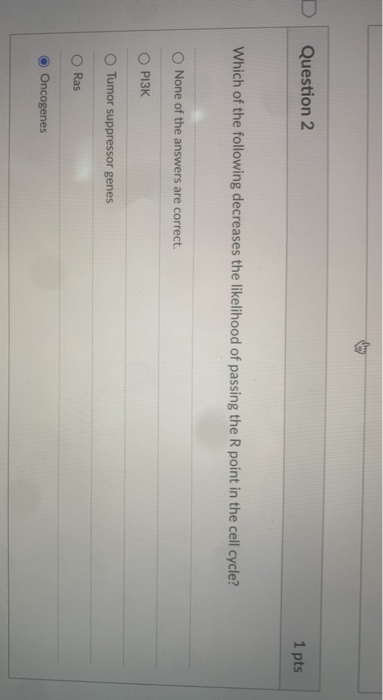 Solved Question 2 1 pts Which of the following decreases the | Chegg.com