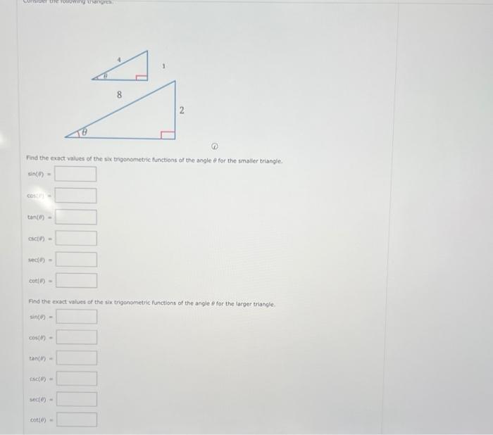 Solved Find the exact values of the six trigonometric | Chegg.com