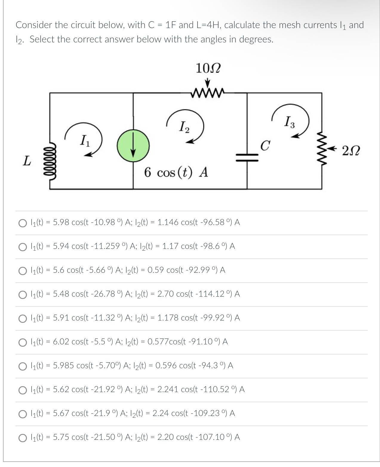 Solved Consider The Circuit Below With C 1f And L 4h