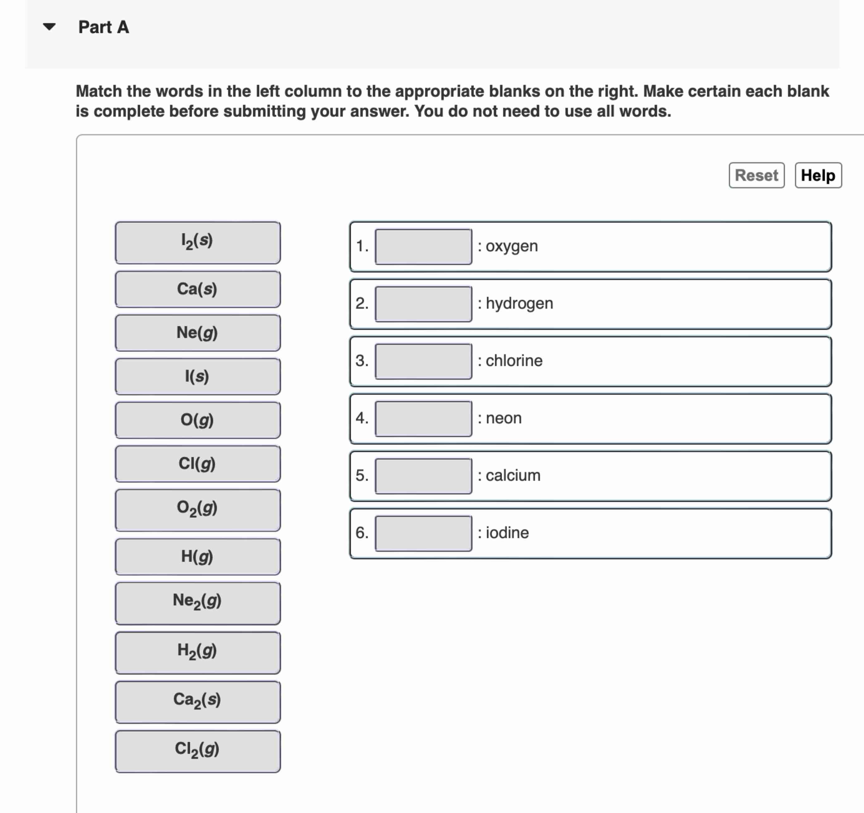 Solved Part AMatch the words in ﻿the left column to ﻿the | Chegg.com
