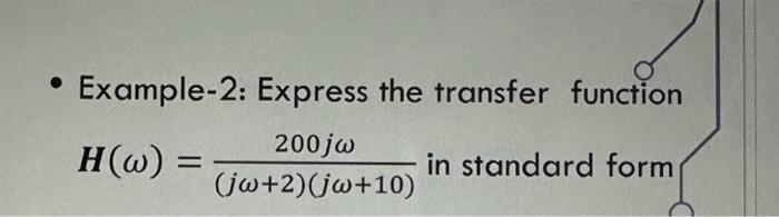 Solved Example-2: Express the transfer function | Chegg.com