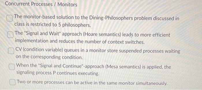 Solved Concurrent Processes / Monitors The monitor-based | Chegg.com