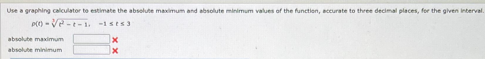 Solved Use a graphing calculator to estimate the absolute | Chegg.com