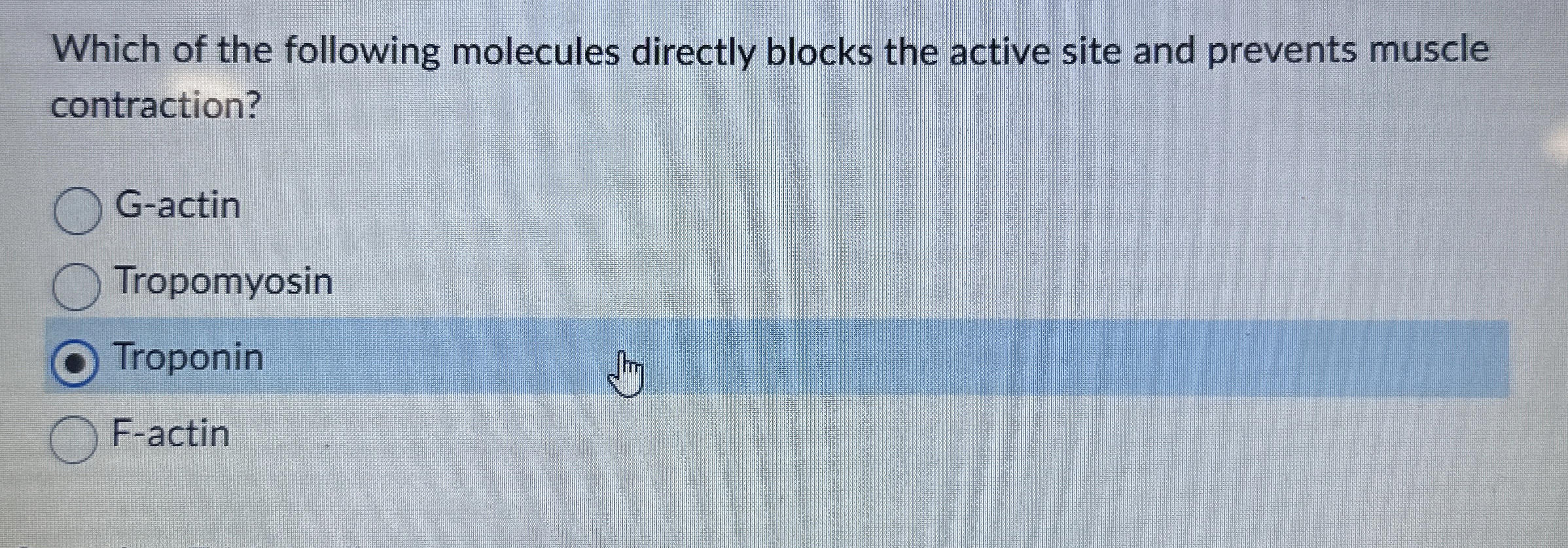 Solved Which of the following molecules directly blocks the | Chegg.com