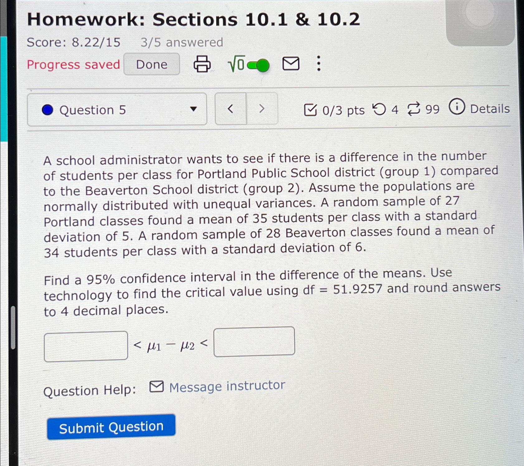 Solved Homework: Sections 10.1 ﻿& 10.2Score: 8.22/15 3/5 | Chegg.com
