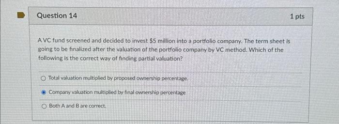 Solved A VC fund screened and decided to invest $5million | Chegg.com