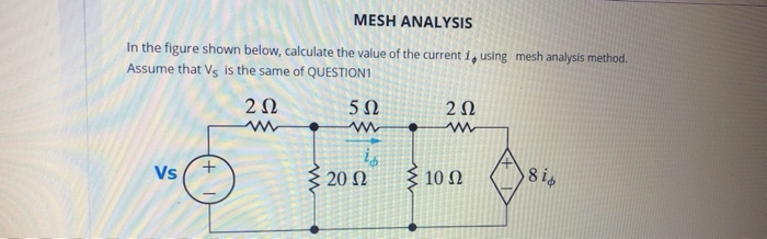 Solved MESH ANALYSIS In the figure shown below, calculate | Chegg.com