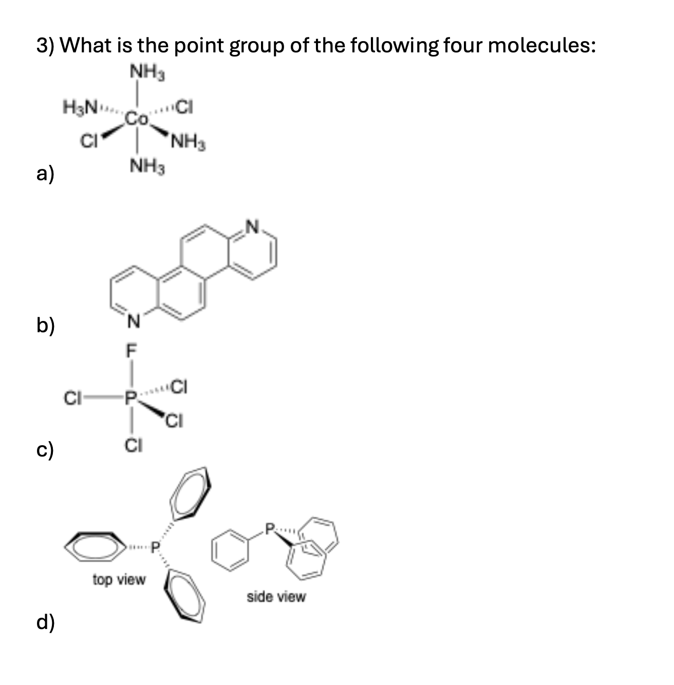 Solved What is ﻿the point group of ﻿the following four | Chegg.com