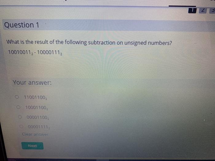 Solved 23 Question 1 What is the result of the following | Chegg.com