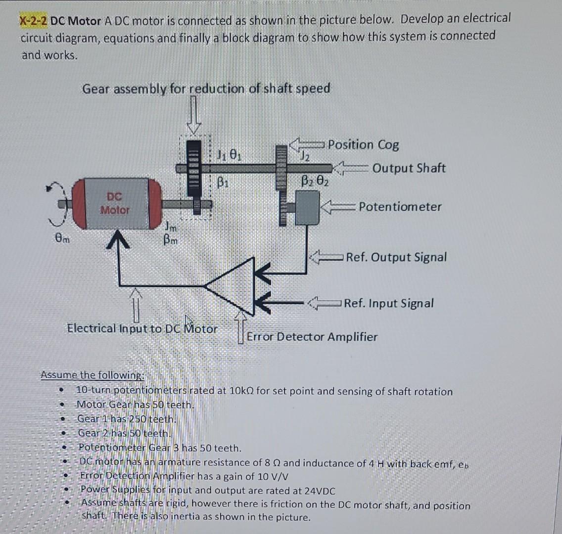 Solved X-2-2 DC Motor A DC motor is connected as shown in | Chegg.com