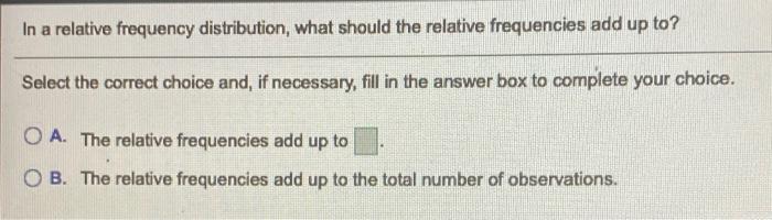 relative frequencies assignment