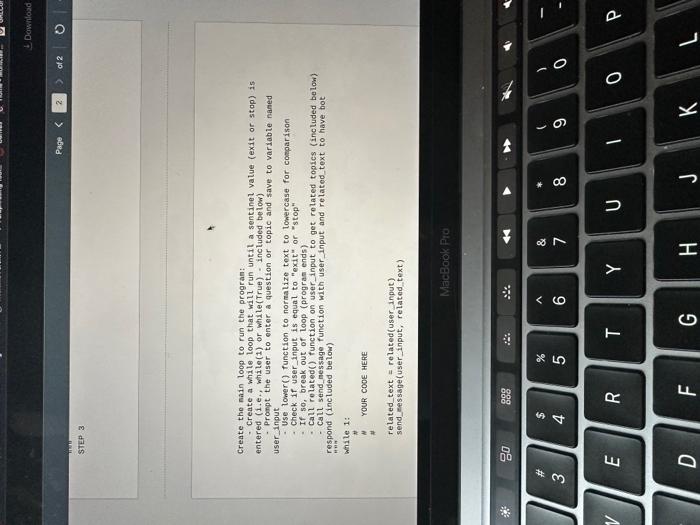 Solved instructions In Python, create a simple chatbot. Your | Chegg.com