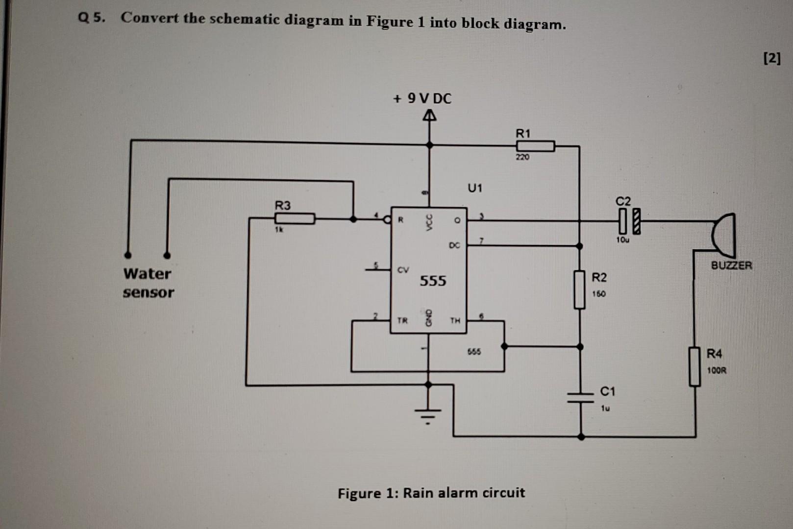 Solved Q 5. Convert the schematic diagram in Figure 1 into | Chegg.com