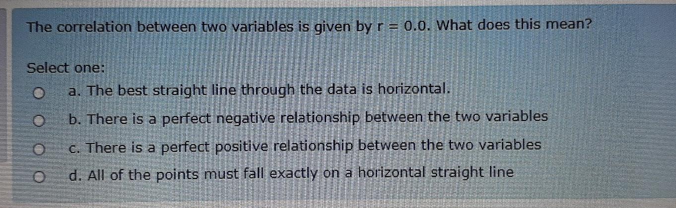 Solved The correlation between two variables is given by r = | Chegg.com