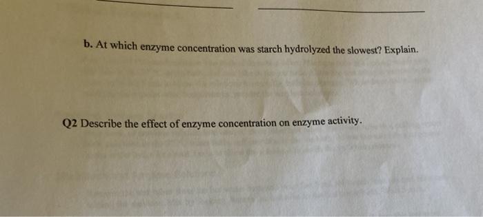 Solved LAB Enzymes A. Effect of Enzyme Concentration Testing | Chegg.com