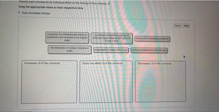 Solved Classify Each Process By Its Individual Niflect On | Chegg.com