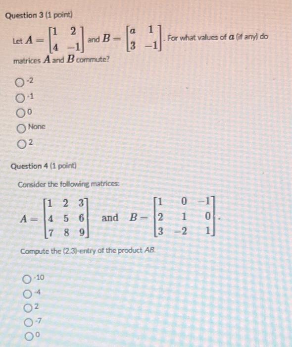 Solved Let A be the 3×2 matrix with entries ai,j=(i−1)(j+1). | Chegg.com