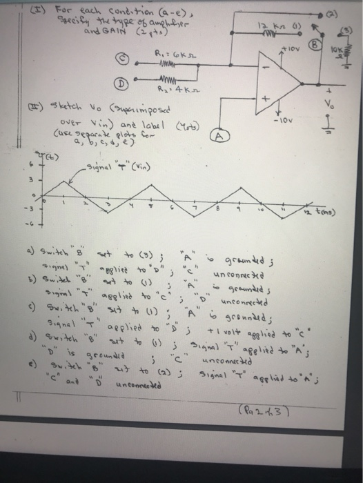 Solved Given The Following I For Each Condition A E Chegg Com