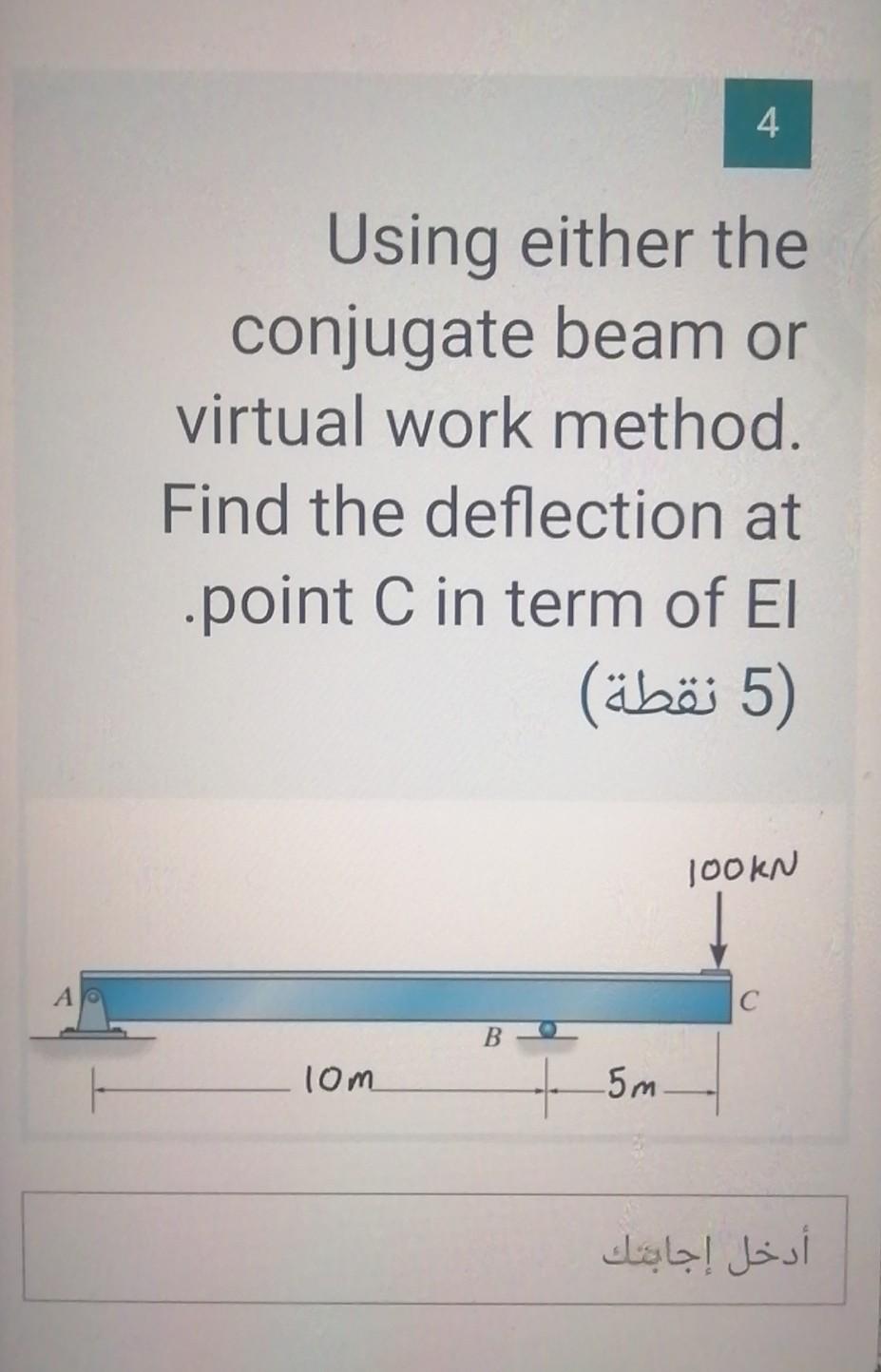 Solved 4 Using either the conjugate beam or virtual work | Chegg.com