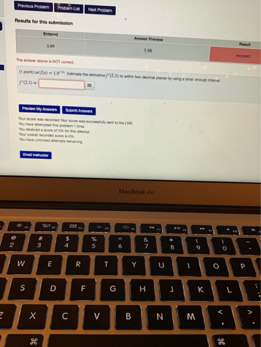 Solved Previous Problem Problem List Next Problem Results | Chegg.com