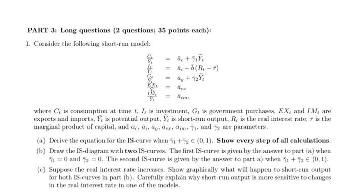 Solved PART 3: Long questions (2 questions; 35 points each): | Chegg.com
