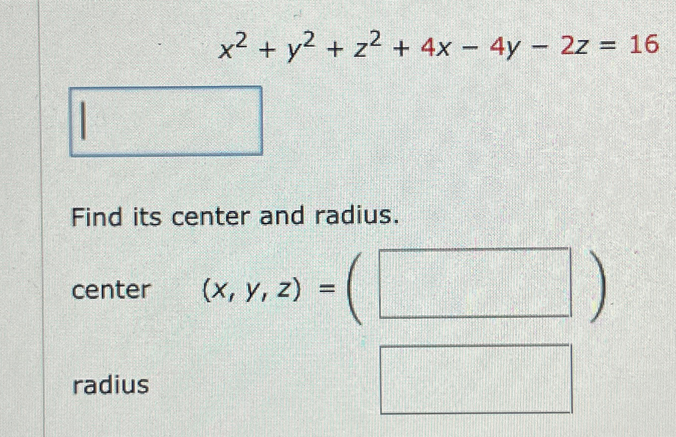 x 2 2 y 4 2 36 center and radius