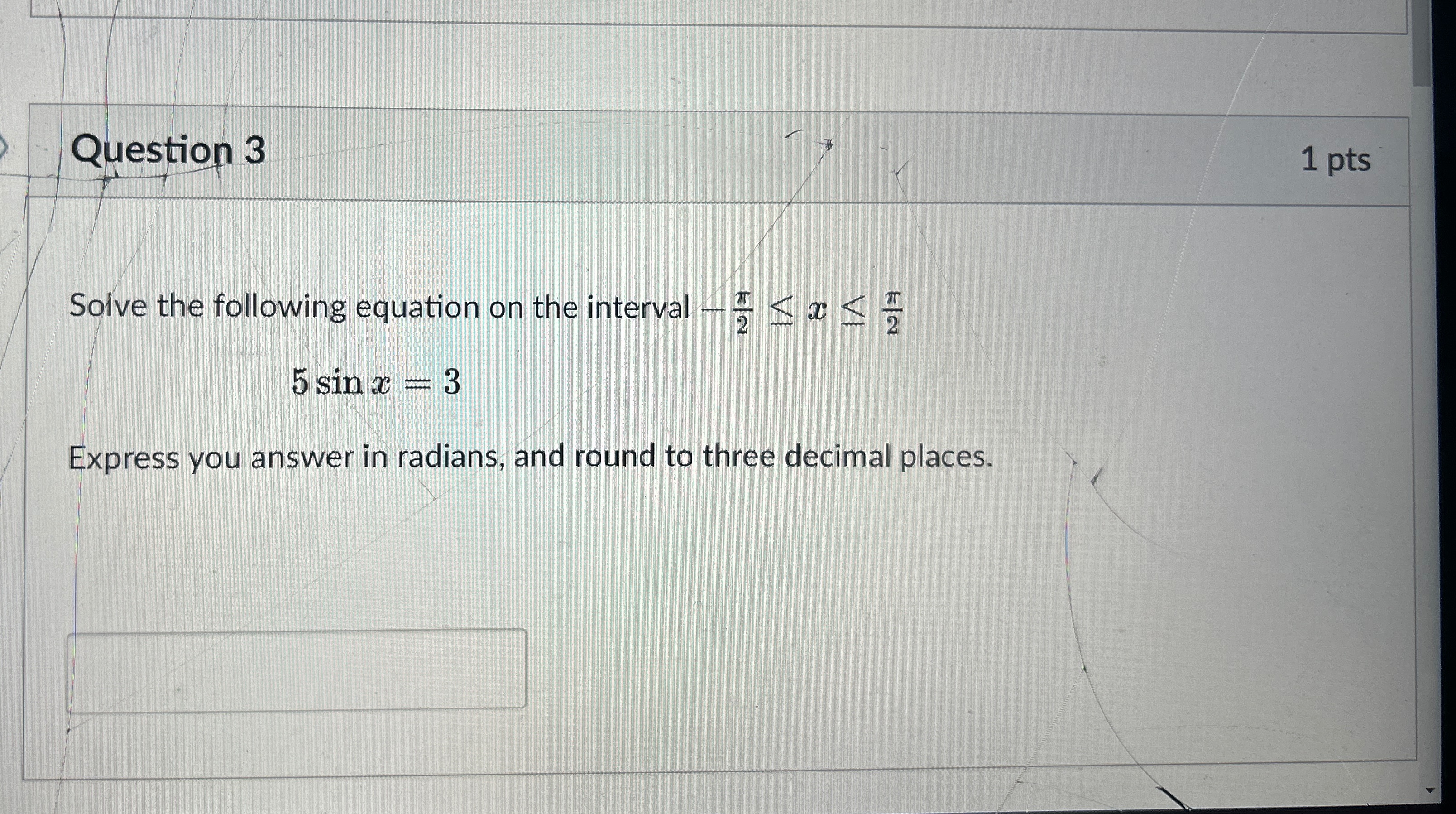 Solved Question 31 ﻿ptsSolve the following equation on the | Chegg.com