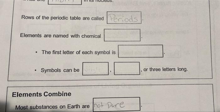 Solved Rows of the periodic table are called Elements are Chegg