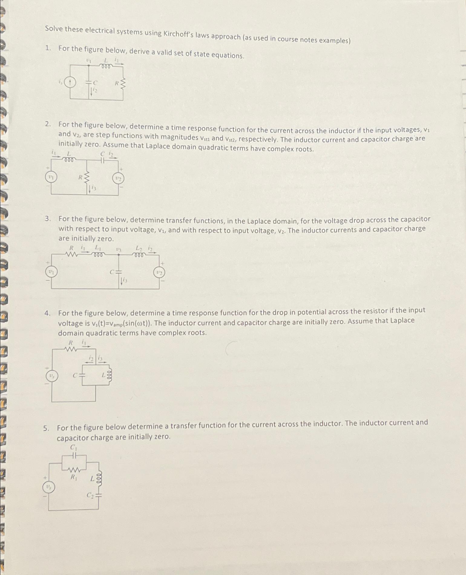 Solved Solve these electrical systems using Kirchoff's laws | Chegg.com