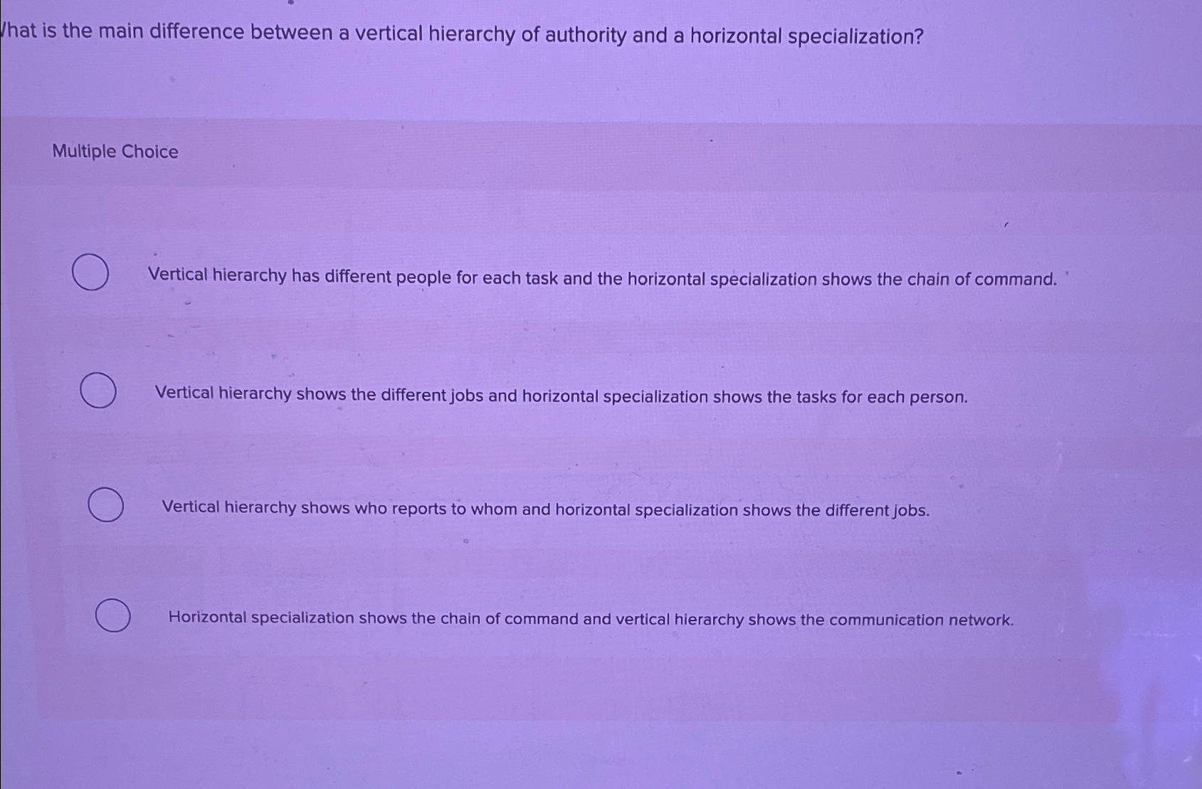 Solved /hat is the main difference between a vertical