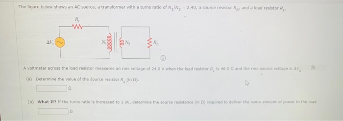 Solved The figure below shows an AC source, a transformer | Chegg.com