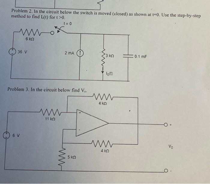 Solved Problem 2. In the circuit below the switch is moved | Chegg.com