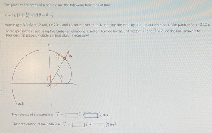 Solved The polar coordinates of a particle are the following | Chegg.com