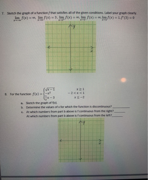 Solved 1. Sketch the graph of a function f that satisfies | Chegg.com