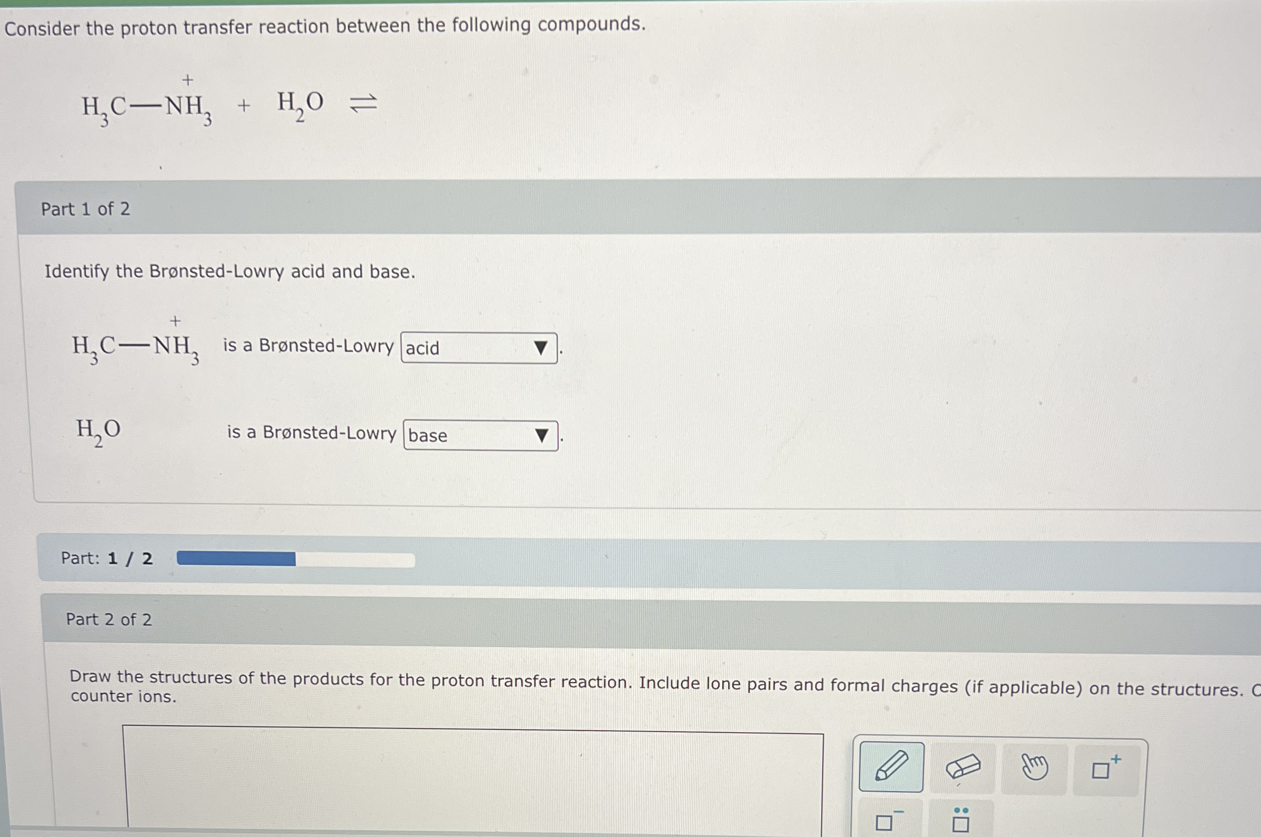 Solved Consider the proton transfer reaction between the | Chegg.com