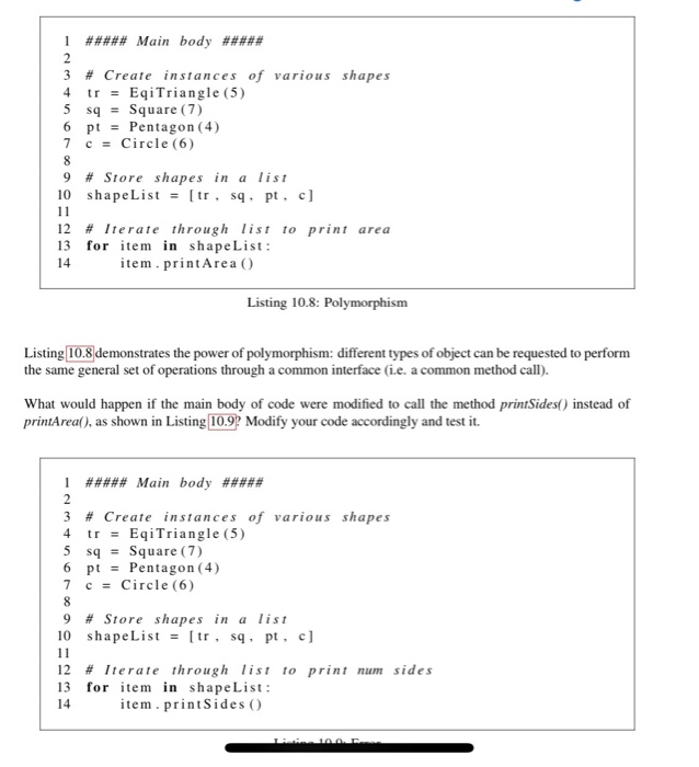 Solved 3. Based on the pre-exisiting code for the Shape | Chegg.com