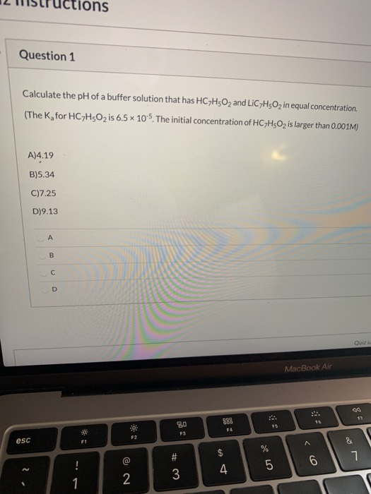 Solved 12 Structions Question 1 Calculate the pH of a buffer | Chegg.com