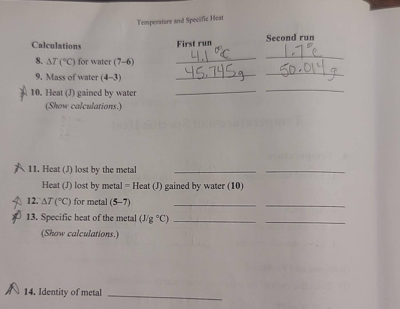 need help calculating questions 1013 both runs with