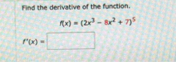 Solved Find The Derivative Of The Function