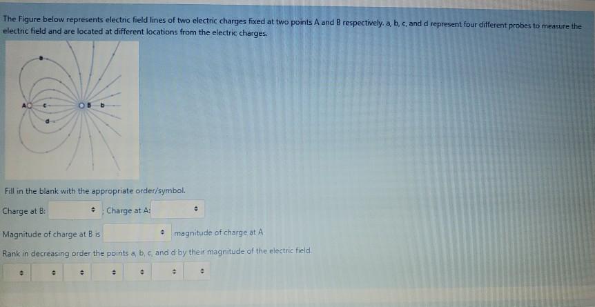 Solved The Figure Below Represents Electric Field Lines Of | Chegg.com