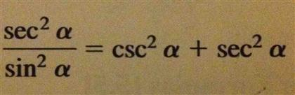 Sec2a Equals Solved sec2 alpha /sin2 alpha = csc2 alpha + sec2 alpha | Chegg.com