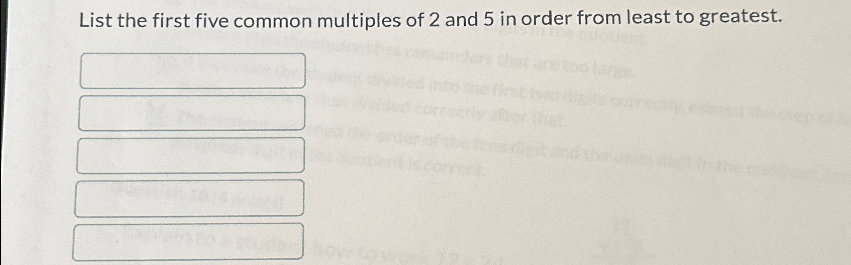 first five common multiples of 2 3 and 5