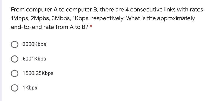 Solved From computer A to computer B, there are 4 | Chegg.com
