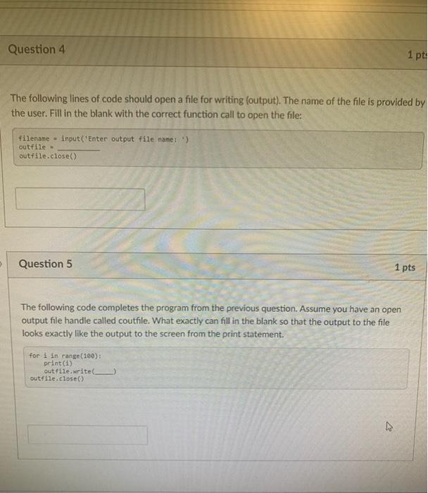 Solved Question 4 1 pt The following lines of code should | Chegg.com