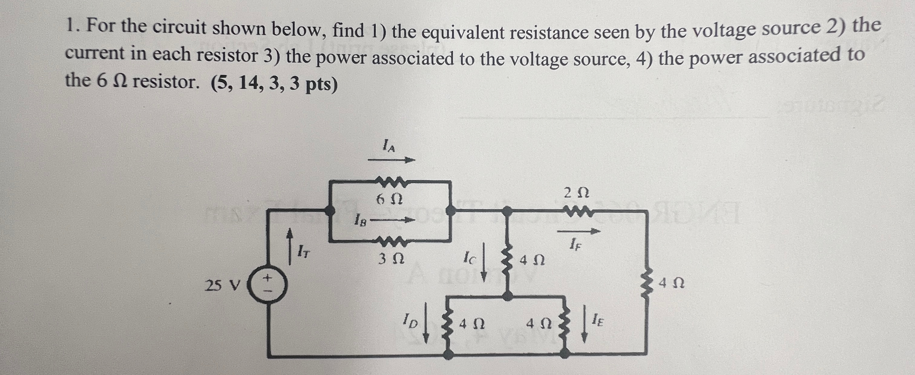 Solved For the circuit shown below, find 1) ﻿the equivalent | Chegg.com